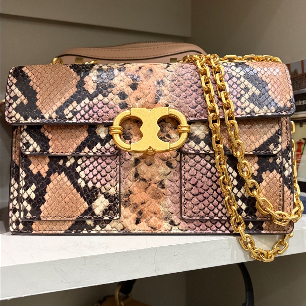 Tory Burch Multicolor Python Embossed Gemini Link… - image 1